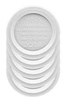 5 Stück Frischhaltedeckel 80mm WECK weißØ 89mm