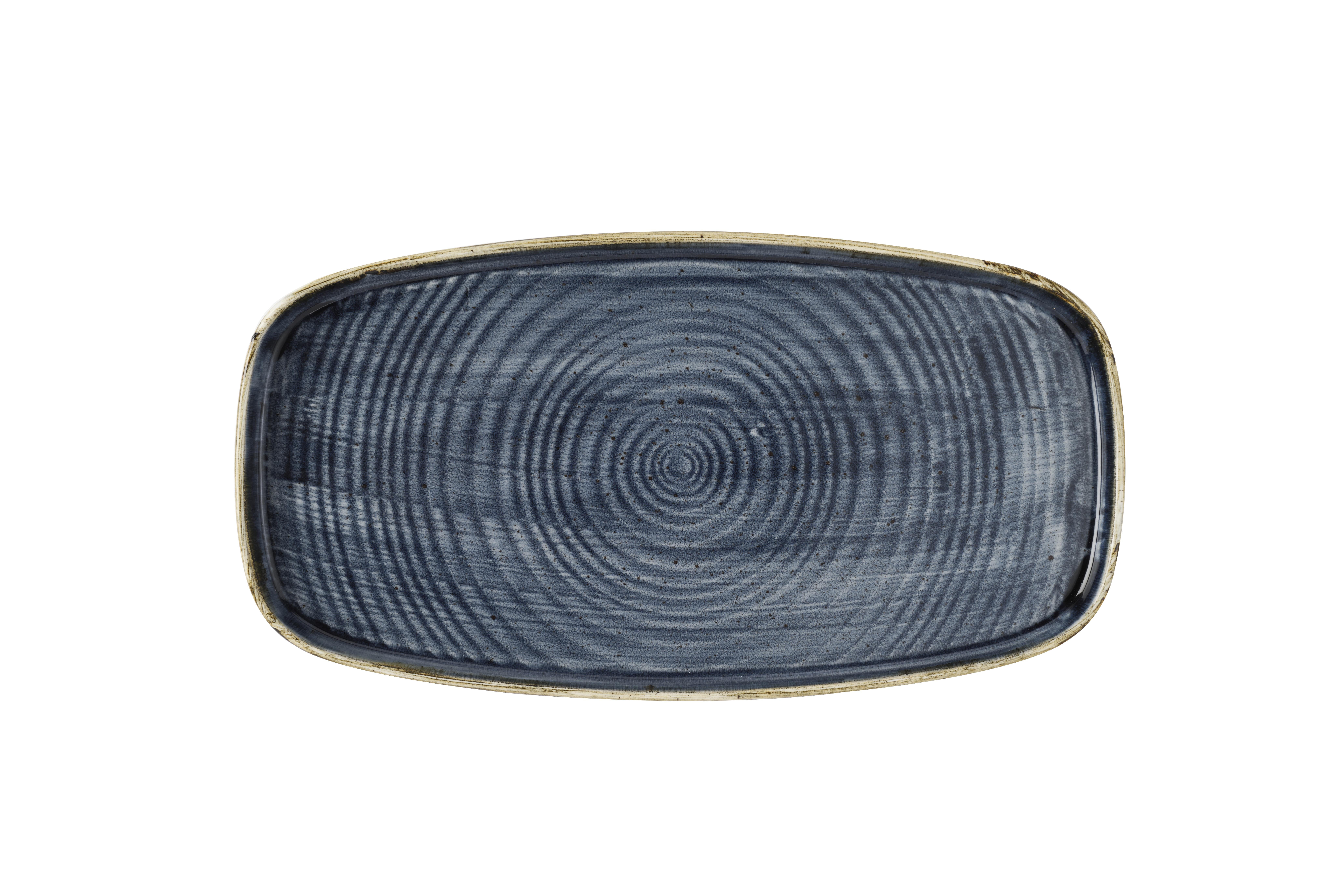 Platte eckig walled 35x18,5cm STONECAST blueberry