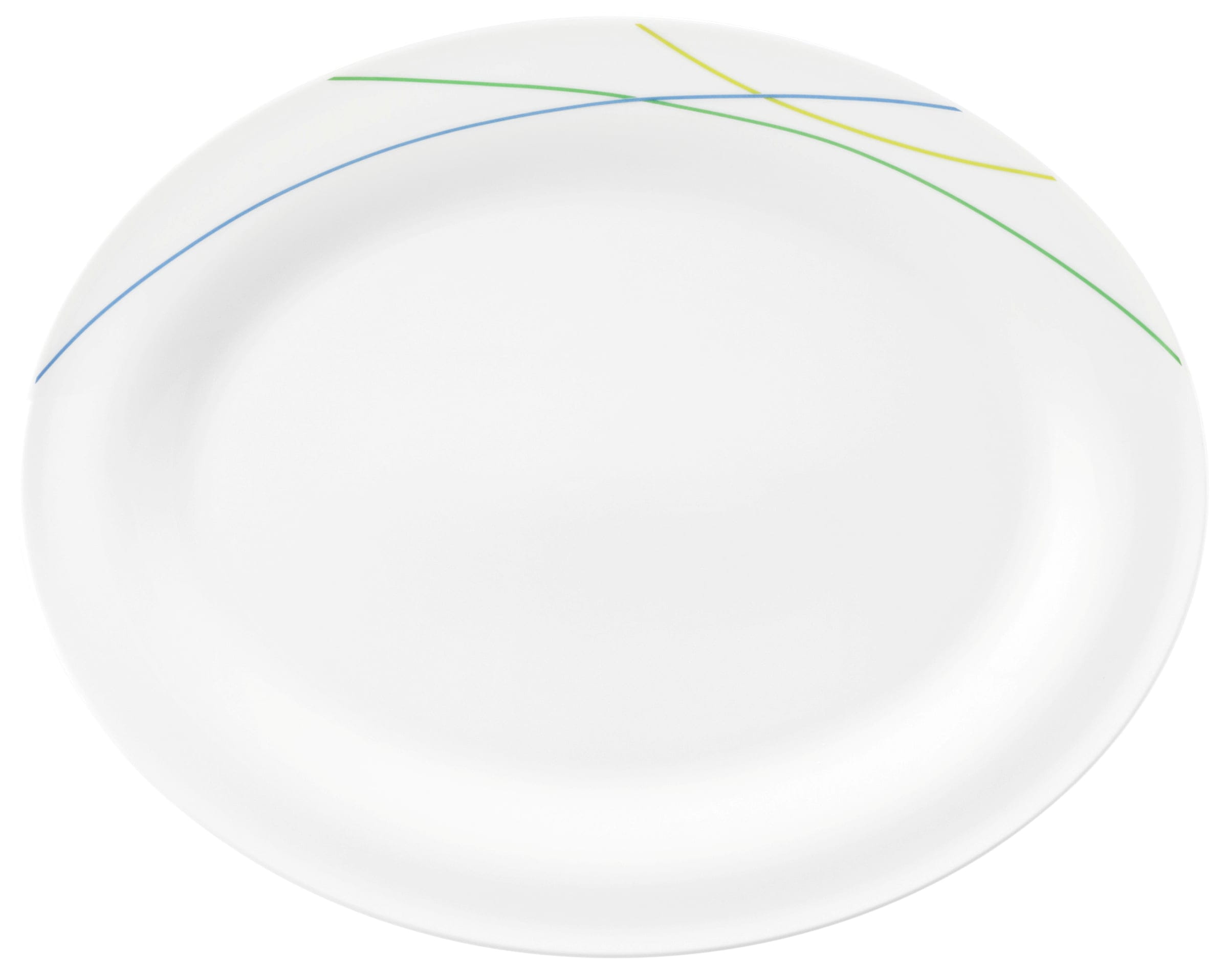 Platte oval oval 35cm COMMUNITY green line