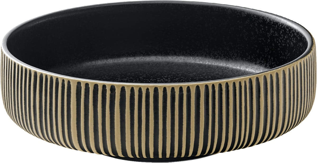 Schale rund 12cm 0,33l NARA RELIEF schwarz/weiß